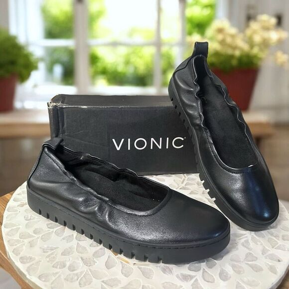Vionic Uptown $130 Orthotic Leather Ballet Flats Women’s Size 8.5 EU 39 Slip-On - Picture 6 of 12